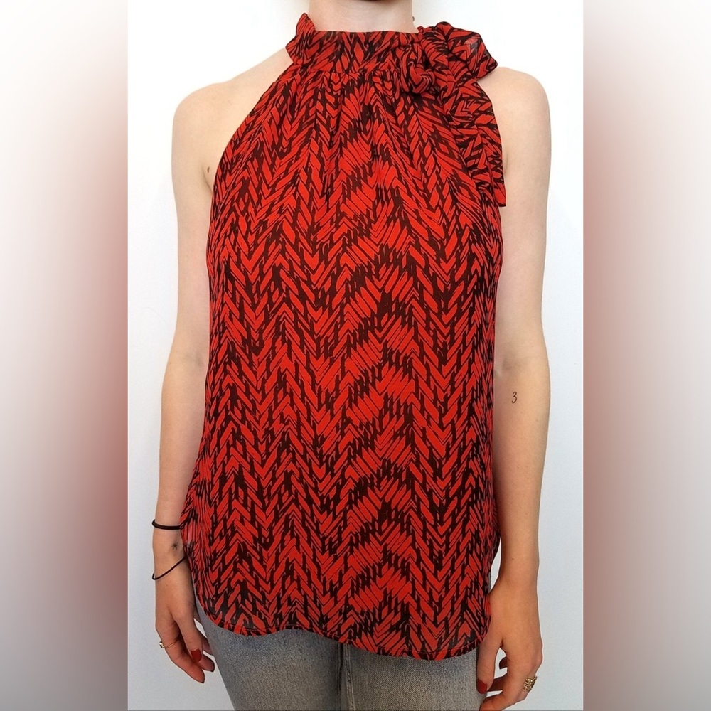 Veronica M Halter Tie Top